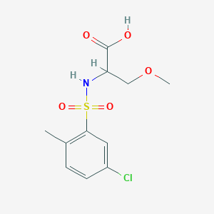 molecular formula C11H14ClNO5S B7603121 2-[(5-Chloro-2-methylphenyl)sulfonylamino]-3-methoxypropanoic acid 