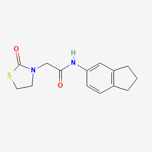 N-(2,3-dihydro-1H-inden-5-yl)-2-(2-oxo-1,3-thiazolidin-3-yl)acetamide