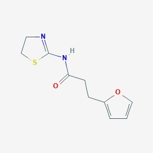 molecular formula C10H12N2O2S B7603212 N-(4,5-dihydro-1,3-thiazol-2-yl)-3-(furan-2-yl)propanamide 