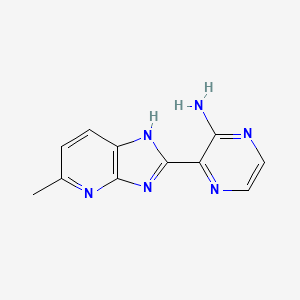 molecular formula C11H10N6 B7603215 3-(5-methyl-1H-imidazo[4,5-b]pyridin-2-yl)pyrazin-2-amine 