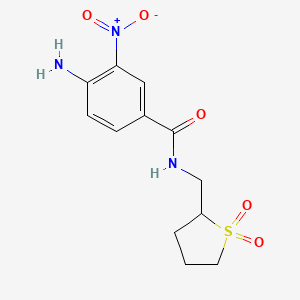 molecular formula C12H15N3O5S B7603252 4-amino-N-[(1,1-dioxothiolan-2-yl)methyl]-3-nitrobenzamide 