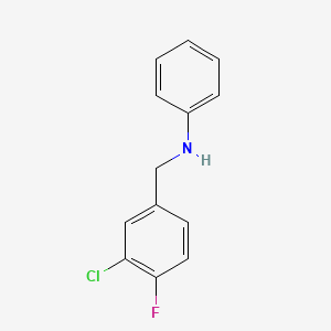 N-[(3-chloro-4-fluorophenyl)methyl]aniline