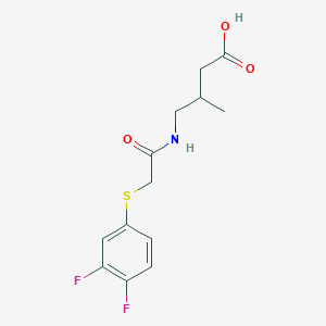 molecular formula C13H15F2NO3S B7603294 4-[[2-(3,4-Difluorophenyl)sulfanylacetyl]amino]-3-methylbutanoic acid 