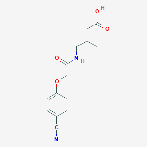 molecular formula C14H16N2O4 B7603299 4-[[2-(4-Cyanophenoxy)acetyl]amino]-3-methylbutanoic acid 