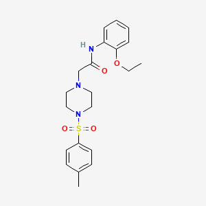 molecular formula C21H27N3O4S B7603302 N-(2-ethoxyphenyl)-2-[4-(4-methylphenyl)sulfonylpiperazin-1-yl]acetamide 