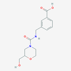 3-[[[2-(Hydroxymethyl)morpholine-4-carbonyl]amino]methyl]benzoic acid