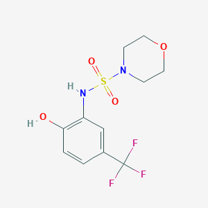 molecular formula C11H13F3N2O4S B7603340 N-[2-hydroxy-5-(trifluoromethyl)phenyl]morpholine-4-sulfonamide 