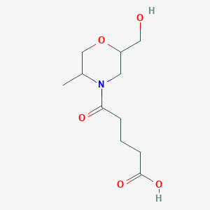 molecular formula C11H19NO5 B7603374 5-[2-(Hydroxymethyl)-5-methylmorpholin-4-yl]-5-oxopentanoic acid 