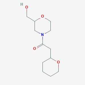 molecular formula C12H21NO4 B7603401 1-[2-(Hydroxymethyl)morpholin-4-yl]-2-(oxan-2-yl)ethanone 