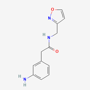 molecular formula C12H13N3O2 B7603402 2-(3-aminophenyl)-N-(1,2-oxazol-3-ylmethyl)acetamide 