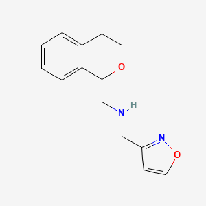 molecular formula C14H16N2O2 B7603415 1-(3,4-dihydro-1H-isochromen-1-yl)-N-(1,2-oxazol-3-ylmethyl)methanamine 