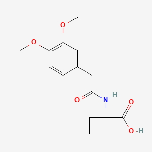 molecular formula C15H19NO5 B7603500 1-[[2-(3,4-Dimethoxyphenyl)acetyl]amino]cyclobutane-1-carboxylic acid 