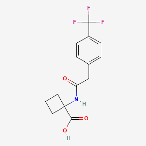 1-[[2-[4-(Trifluoromethyl)phenyl]acetyl]amino]cyclobutane-1-carboxylic acid