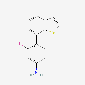 molecular formula C14H10FNS B7603511 4-(1-Benzothiophen-7-yl)-3-fluoroaniline 