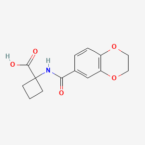 1-(2,3-Dihydro-1,4-benzodioxine-6-carbonylamino)cyclobutane-1-carboxylic acid