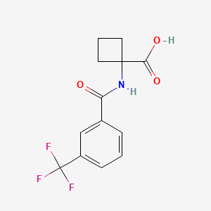 molecular formula C13H12F3NO3 B7603559 1-[[3-(Trifluoromethyl)benzoyl]amino]cyclobutane-1-carboxylic acid 