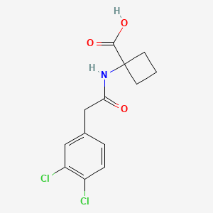 molecular formula C13H13Cl2NO3 B7603594 1-[[2-(3,4-Dichlorophenyl)acetyl]amino]cyclobutane-1-carboxylic acid 