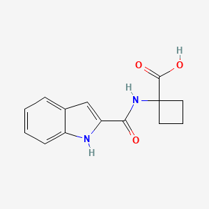 molecular formula C14H14N2O3 B7603616 1-(1H-indole-2-carbonylamino)cyclobutane-1-carboxylic acid 