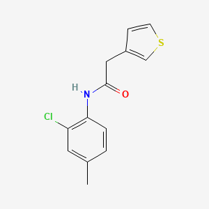 molecular formula C13H12ClNOS B7603648 N-(2-chloro-4-methylphenyl)-2-thiophen-3-ylacetamide 