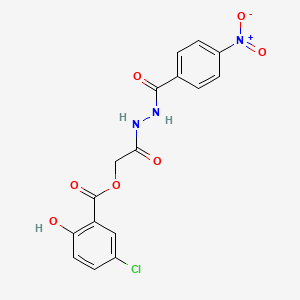 molecular formula C16H12ClN3O7 B7603660 [2-[2-(4-Nitrobenzoyl)hydrazinyl]-2-oxoethyl] 5-chloro-2-hydroxybenzoate 