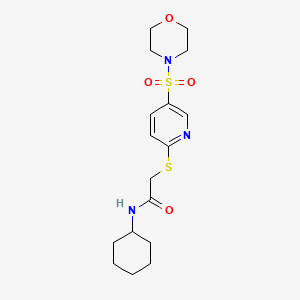 N-cyclohexyl-2-(5-morpholin-4-ylsulfonylpyridin-2-yl)sulfanylacetamide