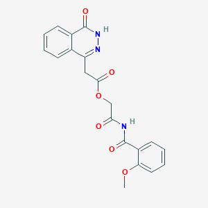 molecular formula C20H17N3O6 B7603683 [2-[(2-methoxybenzoyl)amino]-2-oxoethyl] 2-(4-oxo-3H-phthalazin-1-yl)acetate 