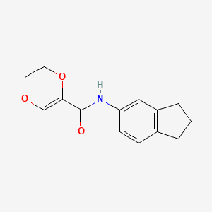 molecular formula C14H15NO3 B7603693 N-(2,3-dihydro-1H-inden-5-yl)-2,3-dihydro-1,4-dioxine-5-carboxamide 