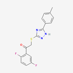 molecular formula C17H13F2N3OS B7603730 1-(2,5-difluorophenyl)-2-[[5-(4-methylphenyl)-1H-1,2,4-triazol-3-yl]sulfanyl]ethanone 