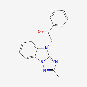 molecular formula C17H14N4O B7603740 2-(2-methyl-4H-[1,2,4]triazolo[1,5-a]benzimidazol-4-yl)-1-phenylethanone 