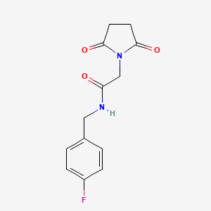 molecular formula C13H13FN2O3 B7603747 2-(2,5-dioxopyrrolidin-1-yl)-N-[(4-fluorophenyl)methyl]acetamide 