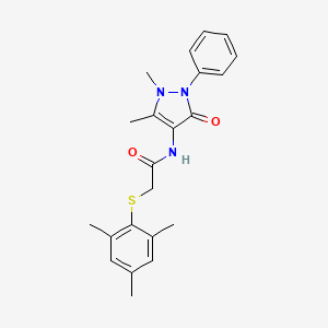 N-(1,5-dimethyl-3-oxo-2-phenylpyrazol-4-yl)-2-(2,4,6-trimethylphenyl)sulfanylacetamide