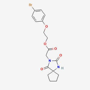 2-(4-Bromophenoxy)ethyl 2-(2,4-dioxo-1,3-diazaspiro[4.4]nonan-3-yl)acetate