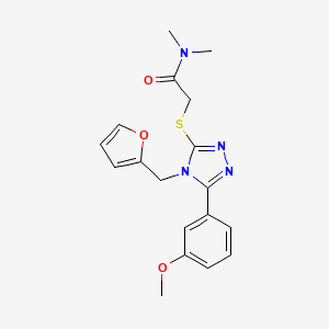 2-[[4-(furan-2-ylmethyl)-5-(3-methoxyphenyl)-1,2,4-triazol-3-yl]sulfanyl]-N,N-dimethylacetamide