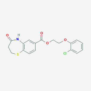 2-(2-chlorophenoxy)ethyl 4-oxo-3,5-dihydro-2H-1,5-benzothiazepine-7-carboxylate