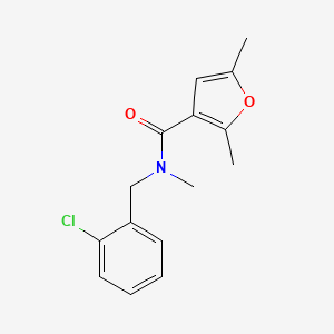 molecular formula C15H16ClNO2 B7603832 N-[(2-chlorophenyl)methyl]-N,2,5-trimethylfuran-3-carboxamide 