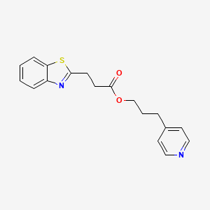 molecular formula C18H18N2O2S B7603882 3-Pyridin-4-ylpropyl 3-(1,3-benzothiazol-2-yl)propanoate 