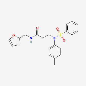 3-[N-(benzenesulfonyl)-4-methylanilino]-N-(furan-2-ylmethyl)propanamide