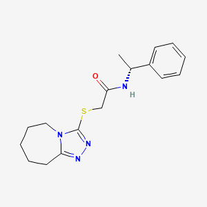 molecular formula C17H22N4OS B7603910 N-[(1R)-1-phenylethyl]-2-(6,7,8,9-tetrahydro-5H-[1,2,4]triazolo[4,3-a]azepin-3-ylsulfanyl)acetamide 