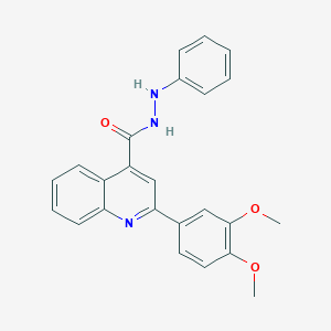 molecular formula C24H21N3O3 B7603913 2-(3,4-dimethoxyphenyl)-N'-phenylquinoline-4-carbohydrazide 