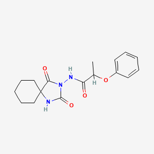 molecular formula C17H21N3O4 B7603932 N-(2,4-dioxo-1,3-diazaspiro[4.5]decan-3-yl)-2-phenoxypropanamide 