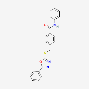 N-phenyl-4-[(5-phenyl-1,3,4-oxadiazol-2-yl)sulfanylmethyl]benzamide