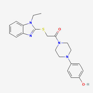 2-(1-Ethylbenzimidazol-2-yl)sulfanyl-1-[4-(4-hydroxyphenyl)piperazin-1-yl]ethanone