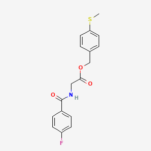 molecular formula C17H16FNO3S B7603990 (4-Methylsulfanylphenyl)methyl 2-[(4-fluorobenzoyl)amino]acetate 