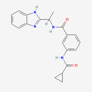 molecular formula C20H20N4O2 B7603997 N-[1-(1H-benzimidazol-2-yl)ethyl]-3-(cyclopropanecarbonylamino)benzamide 