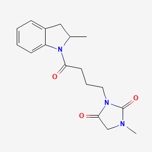 1-Methyl-3-[4-(2-methyl-2,3-dihydroindol-1-yl)-4-oxobutyl]imidazolidine-2,4-dione