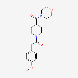 molecular formula C19H26N2O4 B7604024 2-(4-Methoxyphenyl)-1-[4-(morpholine-4-carbonyl)piperidin-1-yl]ethanone 