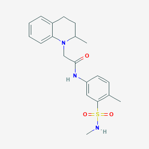 2-(2-methyl-3,4-dihydro-2H-quinolin-1-yl)-N-[4-methyl-3-(methylsulfamoyl)phenyl]acetamide