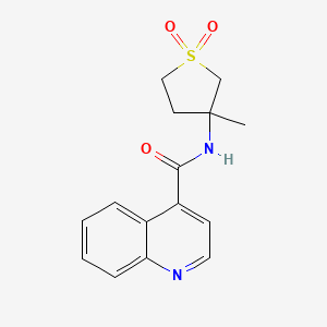 molecular formula C15H16N2O3S B7604087 N-(3-methyl-1,1-dioxothiolan-3-yl)quinoline-4-carboxamide 