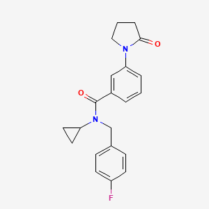 N-cyclopropyl-N-[(4-fluorophenyl)methyl]-3-(2-oxopyrrolidin-1-yl)benzamide