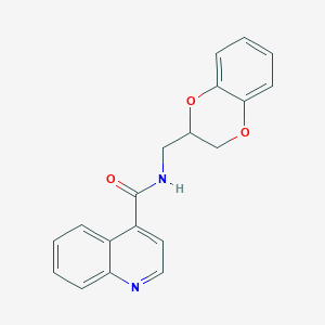 molecular formula C19H16N2O3 B7604110 N-(2,3-dihydro-1,4-benzodioxin-3-ylmethyl)quinoline-4-carboxamide 